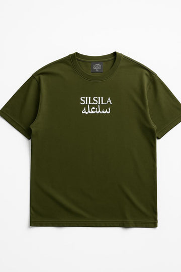 SILSILA OLIVE GREEN DROP SHOULDER TEE