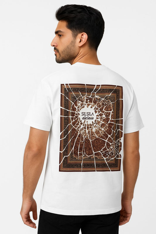 SILSILA WHITE BREAKY DROP SHOULDER TEE